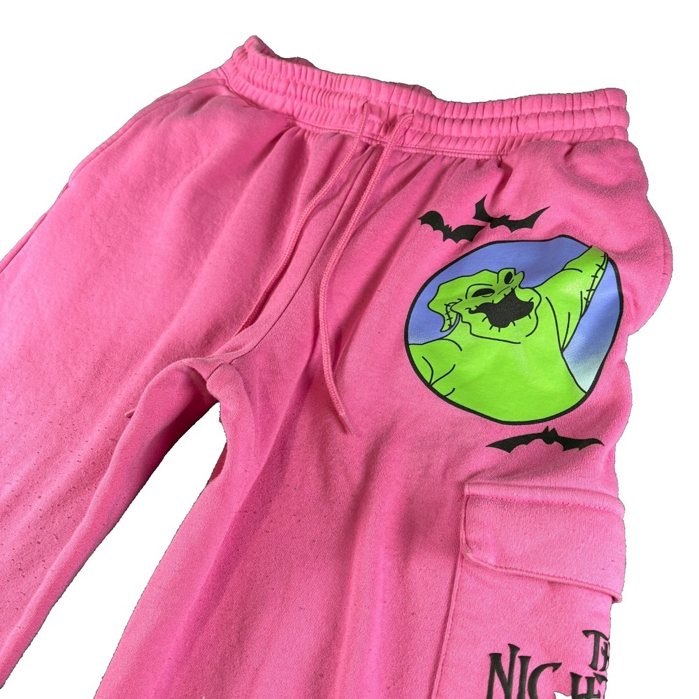 Disney Tim Burton's The Nightmare Before Christmas Sweatpants Women 29x26.5 Pink - Picture 1 of 13